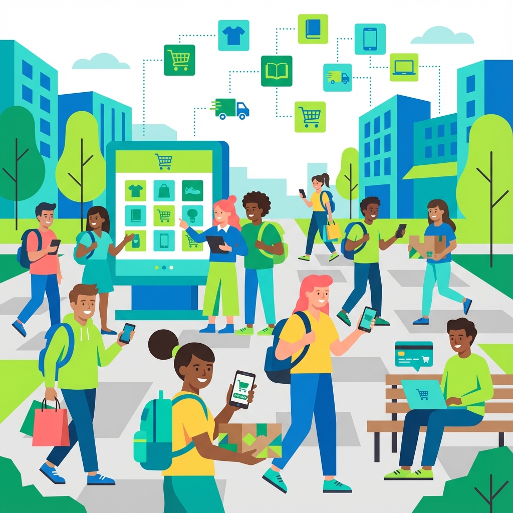 Campus Shopping Background